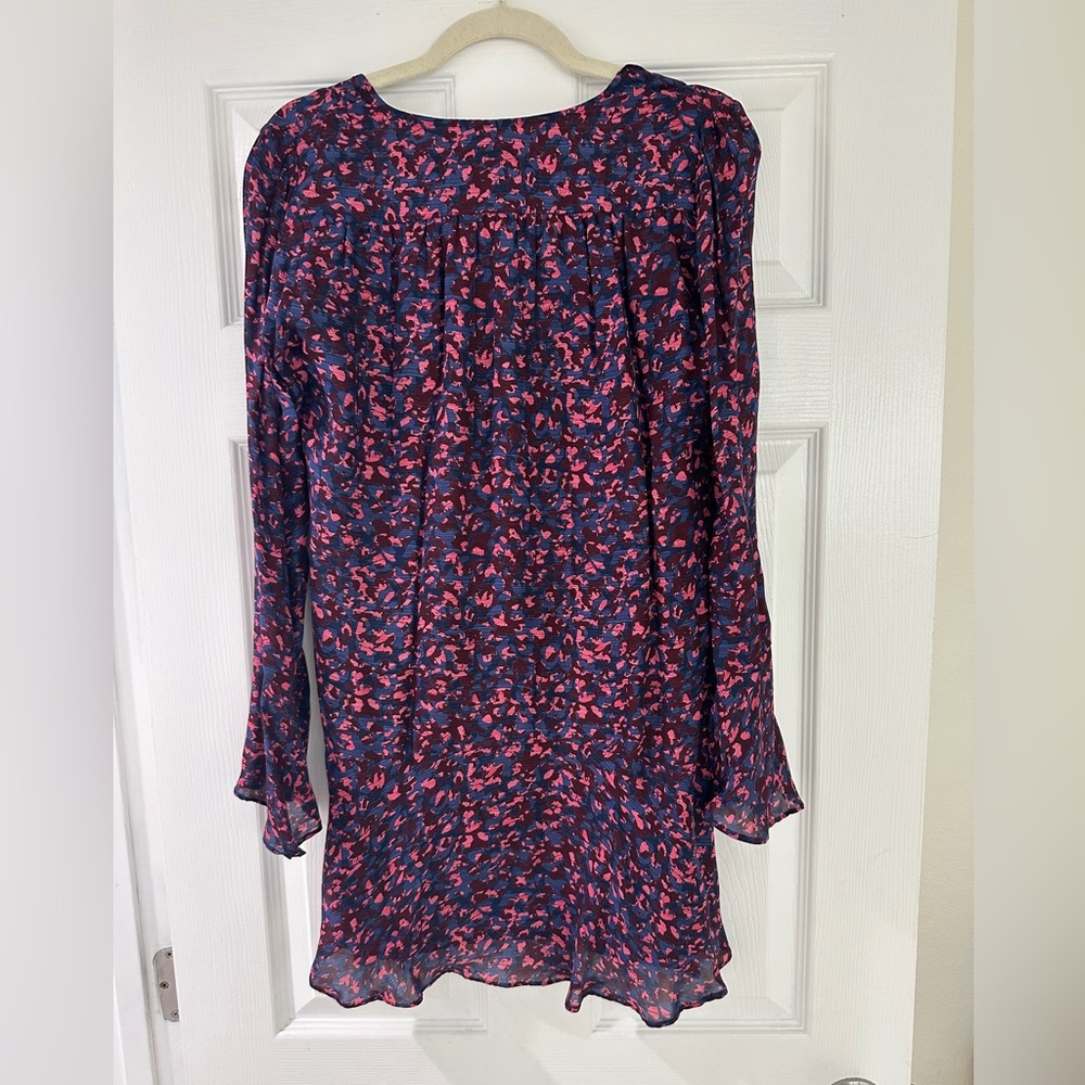 Parker Navy and Pink Long Sleeve Dress